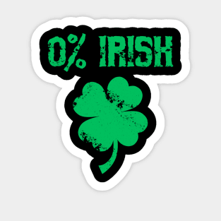 0% Irish Funny St Patrick's Day Sticker